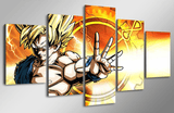 5 Panel Goku Dragon Ball Z Framed Wall Canvas | Octo Treasures