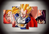 5 Panel Vegeta Dragon Ball Z Framed Wall Canvas | Octo Treasures