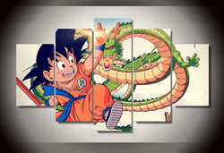 5 Piece Multi Panel Modern Home Decor Framed Dragon Ball Anime Character Goku Wall Canvas Art | Octo Treasures