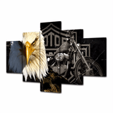 Harley Davidson 5 Piece Canvas Framed Wall Art | Octo Treasures