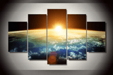 5 Pieces Multi Panel Modern Home Decor Framed Sunrise Wall Canvas Art | Octo Treasures