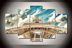 5 Panel Eiffel Tower Framed Wall Canvas Art | Octo Treasures