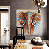 1 Panel Colorful Elephant Wildlife Unframed Modern Wall Canvas | Octo Treasures