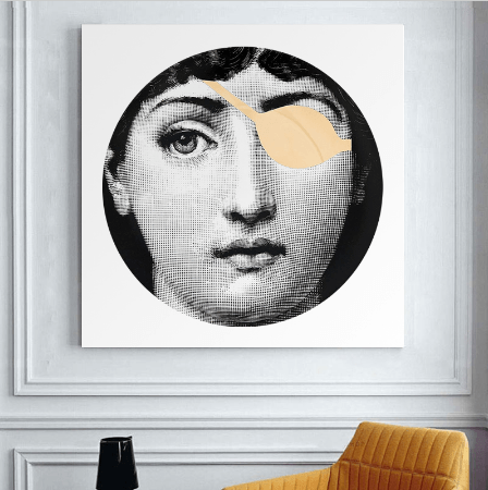 1 Panel Fornasetti Eye Patch Unframed Wall Canvas Art | Octo Treasures