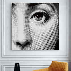 1 Panel Fornasetti Black And White Close Up Unframed Wall Canvas Art | Octo Treasures