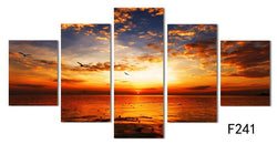 5 Panels Framed Sunset Seaview Wall Art | Octo Treasures