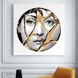 1 Panel Fornasetti Shattered Face Unframed Wall Canvas Art | Octo Treasures