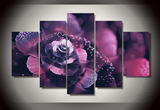 5 Pieces Multi Panel Modern Home Decor Framed Spring Wild Flower Wall Canvas Art | Octo Treasures