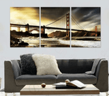 3 Panel Golden Gate Bridge Framed Wall Canvas | Octo Treasures