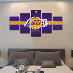 5 Panel Framed LA Lakers NBA Wall Art Canvas | Octo Treasures