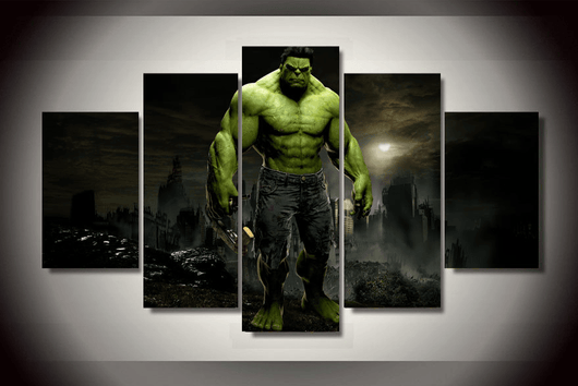 5 Piece Multi Panel Modern Home Decor Framed Hulk Marvel Comics Wall Canvas Art | Octo Treasures