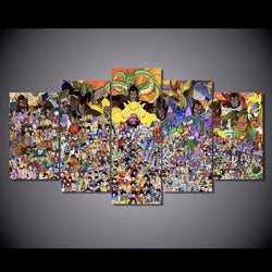 5 Panel Dragon Ball Z Anime Framed Wall Canvas | Octo Treasures