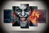 5 Piece Multi Panel Modern Home Decor Framed Joker DC Comic Super Villain Wall Canvas Art | Octo Treasures