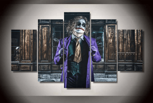 5 Piece Multi Panel Modern Home Decor Framed The Joker DC Comic Wall Canvas Art | Octo Treasures