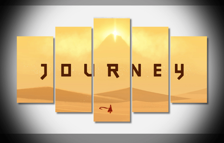 5 Piece Multi Panel Modern Home Decor Framed Journey Game Wall Canvas Art | Octo Treasures