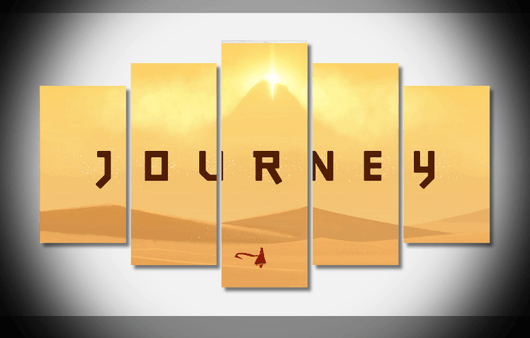 5 Piece Multi Panel Modern Home Decor Framed Journey Game Wall Canvas Art | Octo Treasures