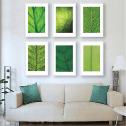 6 Panel Modern Home Decor Framed Hidden Leaf Wall Canvas Art | Octo Treasures