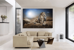 1 Panel Modern Home Decor Framed Lion Pride Large Wall Canvas Art | Octo Treasures