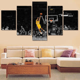 5 Panel Framed Kobe Bryant LA Lakers Buzzer Beater Wall Canvas | Octo Treasures