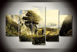 5 Pieces Multi Panel Modern Home Decor Framed Mountain Range Natural Wander Wall Canvas Art | Octo Treasures