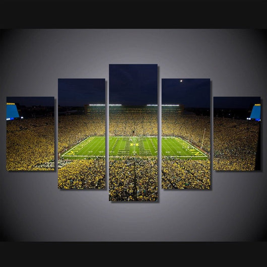 5 Pieces Multi Panel Modern Home Decor Framed Michigan Stadium Wall Canvas Art | Octo Treasures