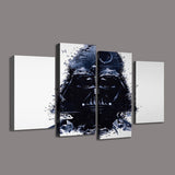 4 Panel Star Wars Darth Vader Framed  Wall Canvas Art | Octo Treasures