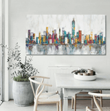 1 Panel Abstract New York City Skyline Unframed Modern Wall Canvas | Octo Treasures