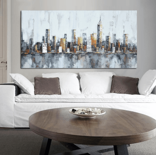 1 Panel Classic New York City Skyline Unframed Modern Wall Canvas | Octo Treasures