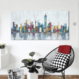 1 Panel Abstract New York City Skyline Unframed Modern Wall Canvas | Octo Treasures