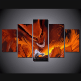 5 Panel Minato vs Nine Tails Fox Naruto Anime Framed Wall Canvas | Octo Treasures