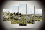 5 Pieces Multi Panel Modern Home Decor Framed Summer Nature Scenery Wall Canvas Art | Octo Treasures