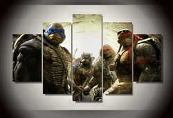 Teenage Mutant Ninja Turtles Wall Art Framed 5 Panel Canvas | Octo Treasures