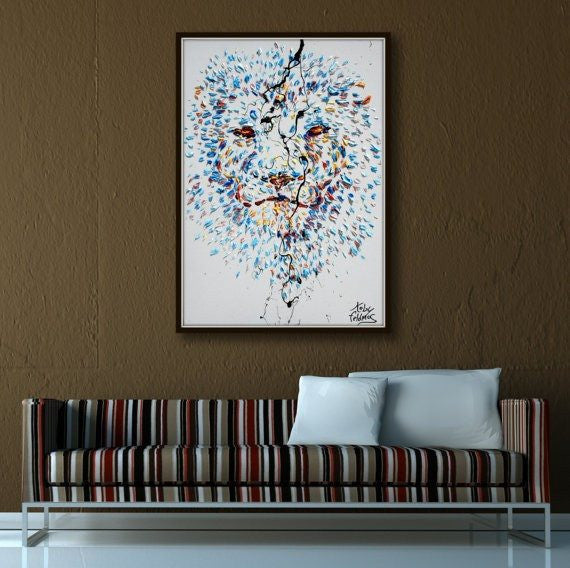 King of the Jungle Unframed Original Oil Painting By Koby Feldmos | Octo Treasures