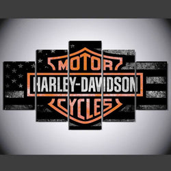 5 Panel Framed Harley Davidson Cycles Wall Art Canvas | Octo Treasures
