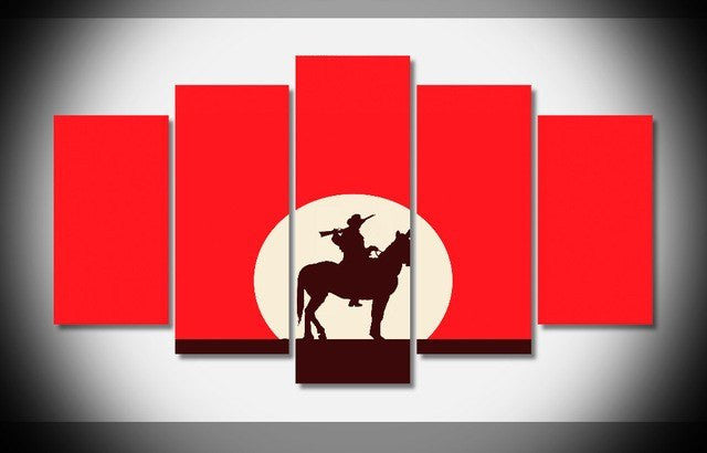 5 Panel Framed Red Dead Redemption Wall Art Canvas | Octo Treasures