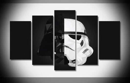 5 Panel Framed Star Wars Stormtrooper/Darth Vader Wall Art Canvas | Octo Treasures