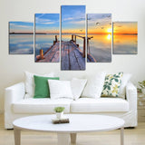 5 Panel Framed Modern Seascape and Ocean Decor | Octo Treasures