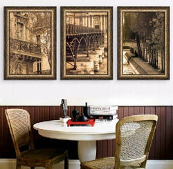 3 Panel City Scenery Framed Wall Canvas Art | Octo Treasures