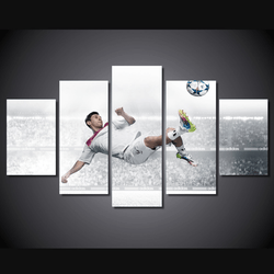 5 Panel Football Player Framed Wall Canvas | Octo Treasures