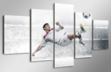 5 Panel Football Player Framed Wall Canvas | Octo Treasures