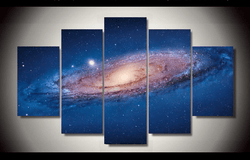5 Panel The Universe Space Framed Wall Canvas Art | Octo Treasures