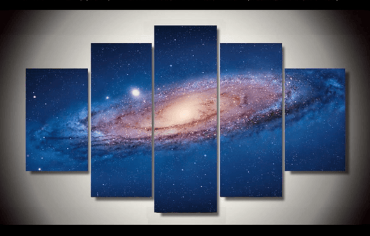 5 Panel The Universe Space Framed Wall Canvas Art | Octo Treasures