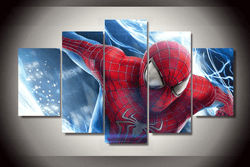 5 Piece Multi Panel Modern Home Decor Framed The Amazing Spider Man Wall Canvas Art | Octo Treasures
