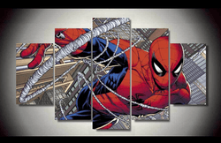 5 Panel Spiderman Marvel Comic Superhero Framed Wall Canvas | Octo Treasures