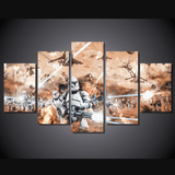 5 Panel Star Wars Battle Field Framed Wall Canvas Art | Octo Treasures