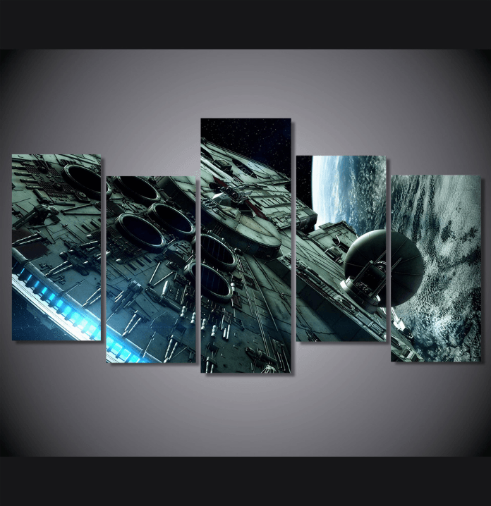 Millennium Falcon 5 Piece Canvas Framed Wall Art | Octo Treasures