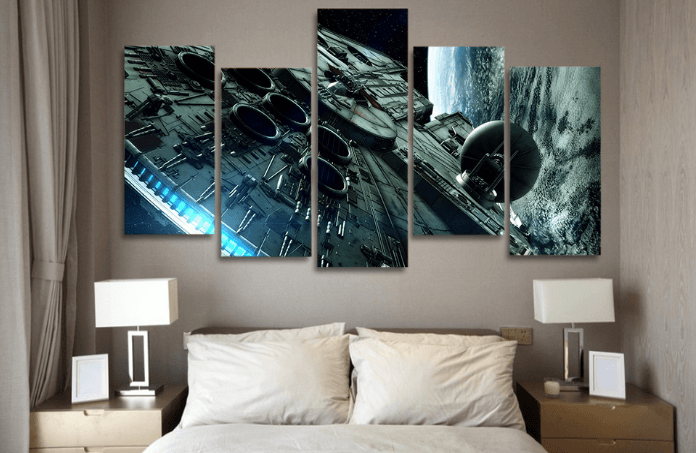 Millennium Falcon 5 Piece Canvas Framed Wall Art | Octo Treasures
