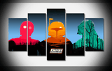 5 Piece Multi Panel Modern Home Decor Framed Star Wars Empire Strikes Back Wall Canvas Art | Octo Treasures