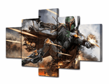 5 Panel Star Wars Boba Fett Framed Wall Canvas Art | Octo Treasures