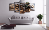 5 Panel Star Wars Boba Fett Framed Wall Canvas Art | Octo Treasures